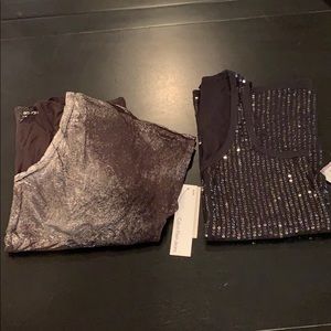 2 Calvin Klein Jeans Tops Black NWT Petite Small
